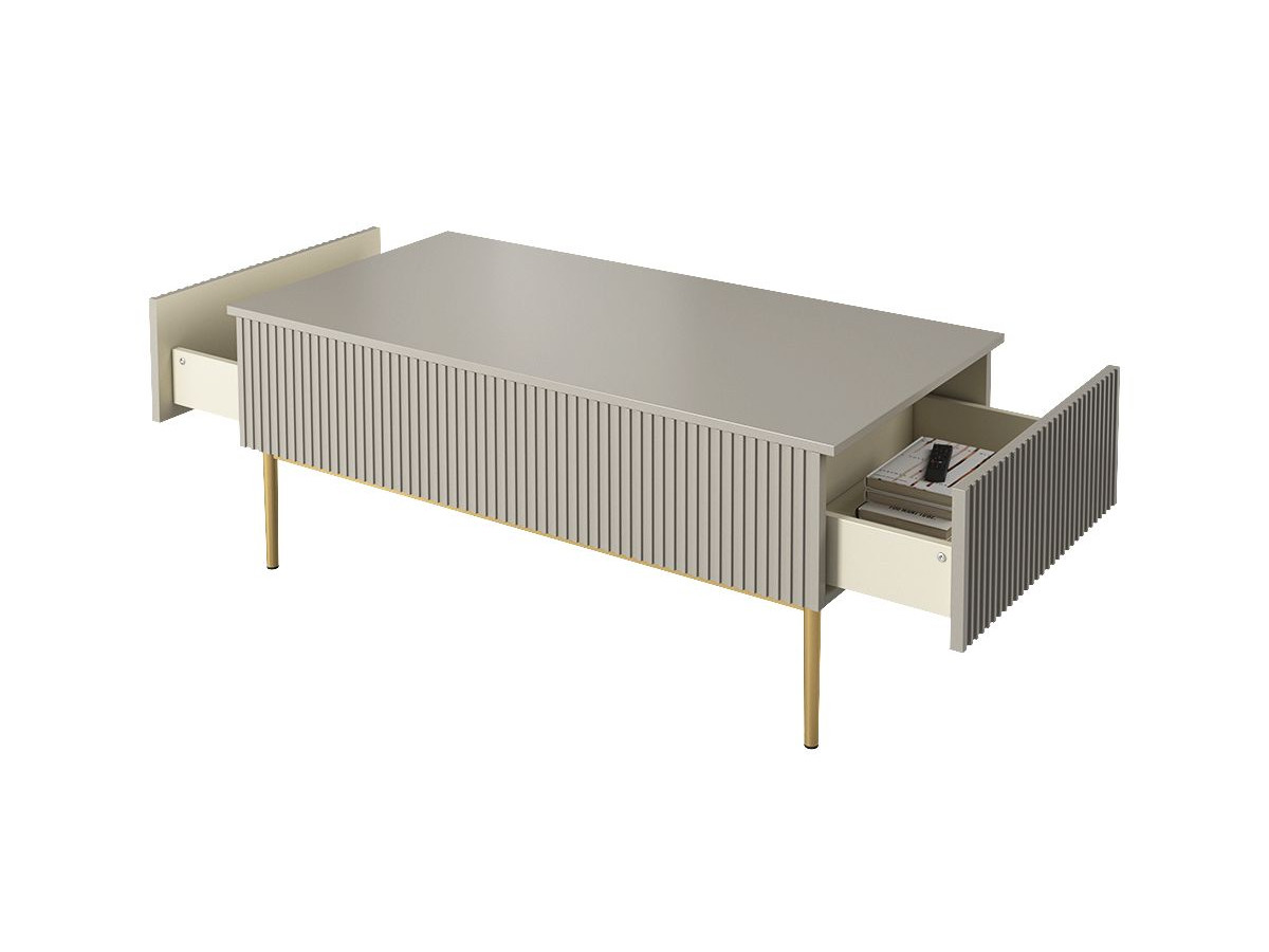 KASHA set met 200 cm tv-meubel met nis + 200 cm 4-deurs dressoir + salontafel met gouden poten