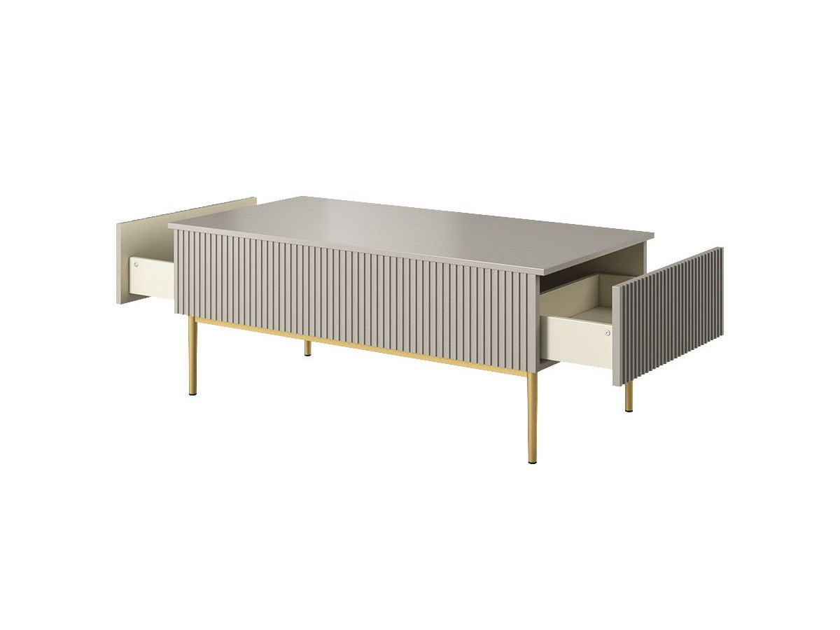 KASHA set met 200 cm tv-meubel met nis + 200 cm 4-deurs dressoir + salontafel met gouden poten