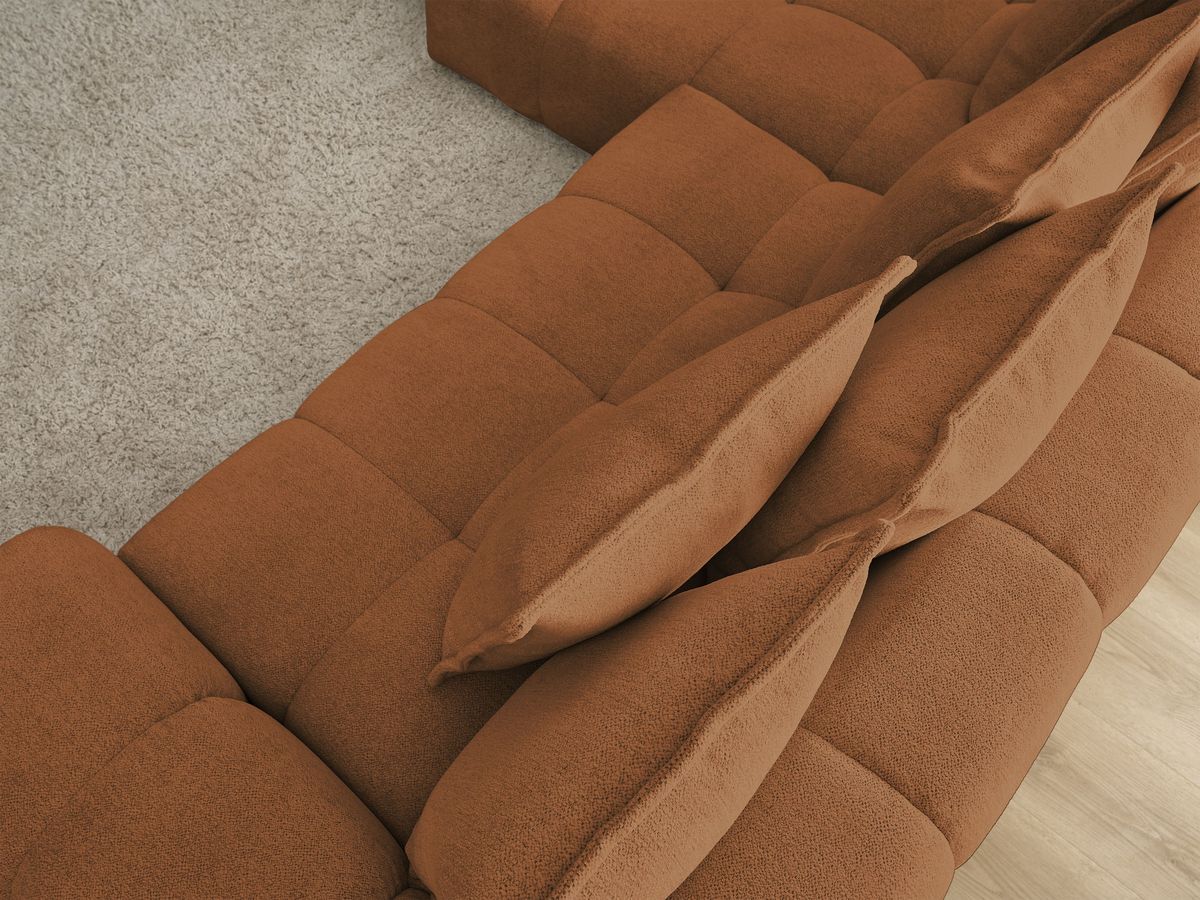 Canapé d'angle convertible coffre EVEREST tissu chiné