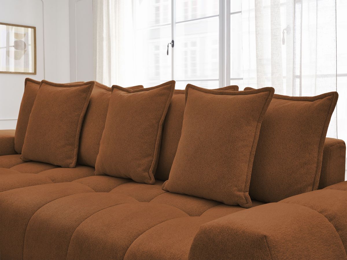 Canapé d'angle convertible coffre EVEREST tissu chiné