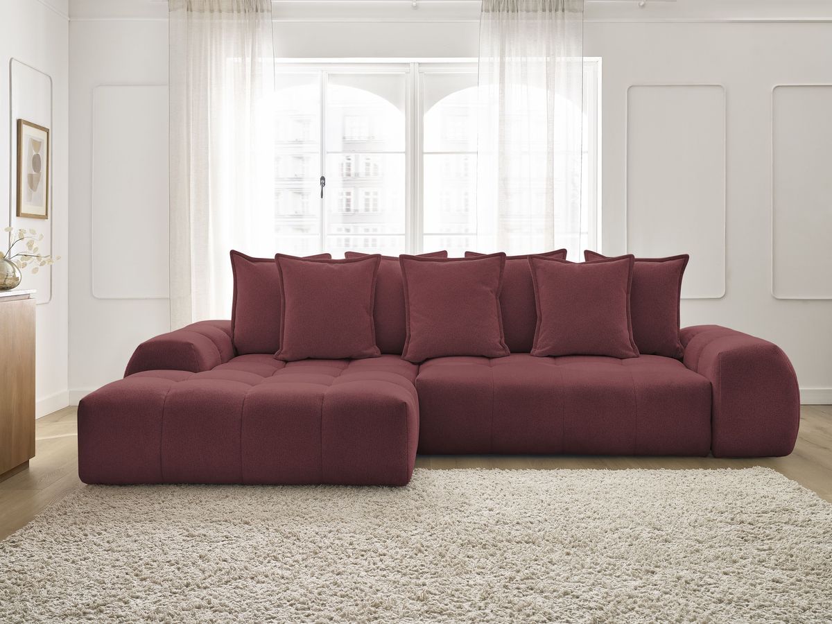 Canapé d'angle convertible coffre EVEREST tissu chiné