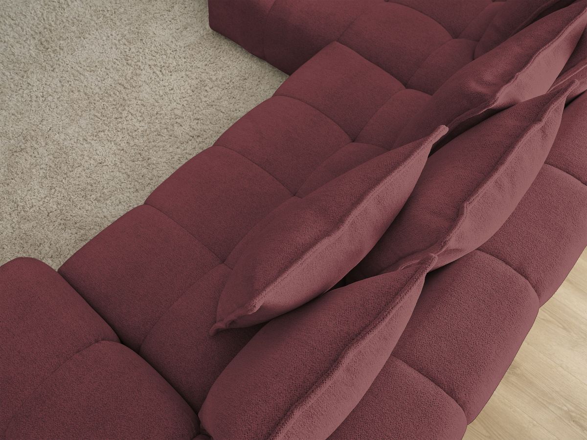 Canapé d'angle convertible coffre EVEREST tissu chiné