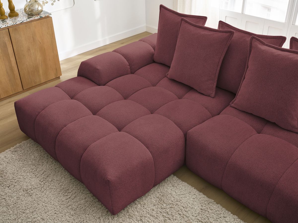 Canapé d'angle convertible coffre EVEREST tissu chiné