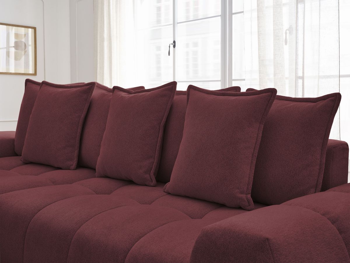 Canapé d'angle convertible coffre EVEREST tissu chiné