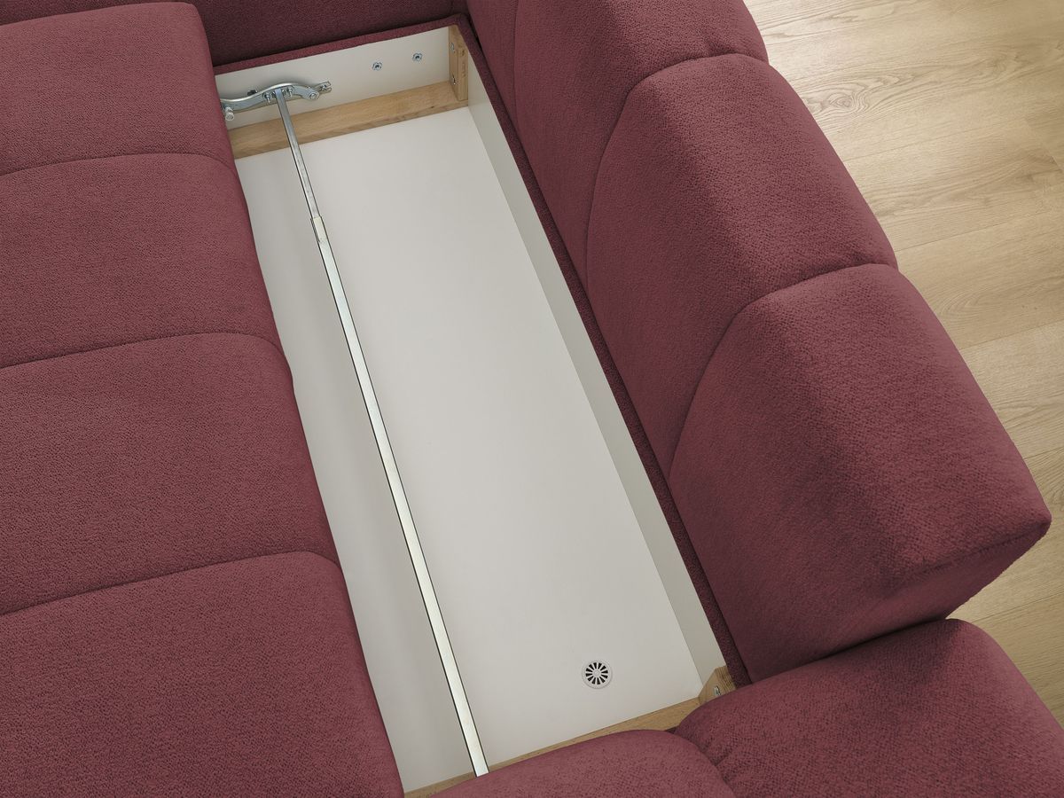 Canapé d'angle convertible coffre EVEREST tissu chiné