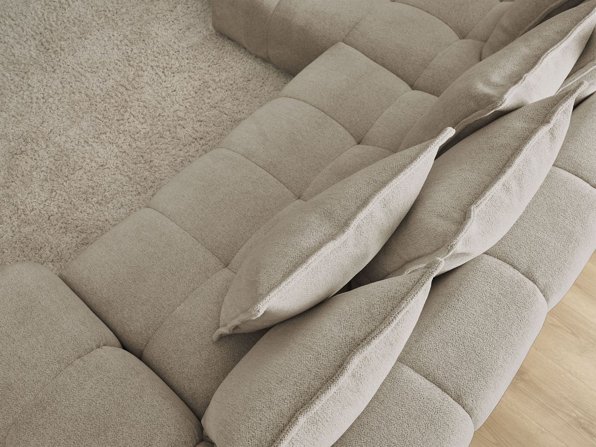 Canapé d'angle convertible coffre EVEREST tissu chiné