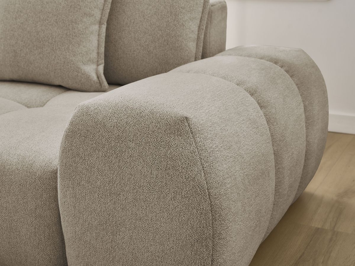 Canapé d'angle convertible coffre EVEREST tissu chiné