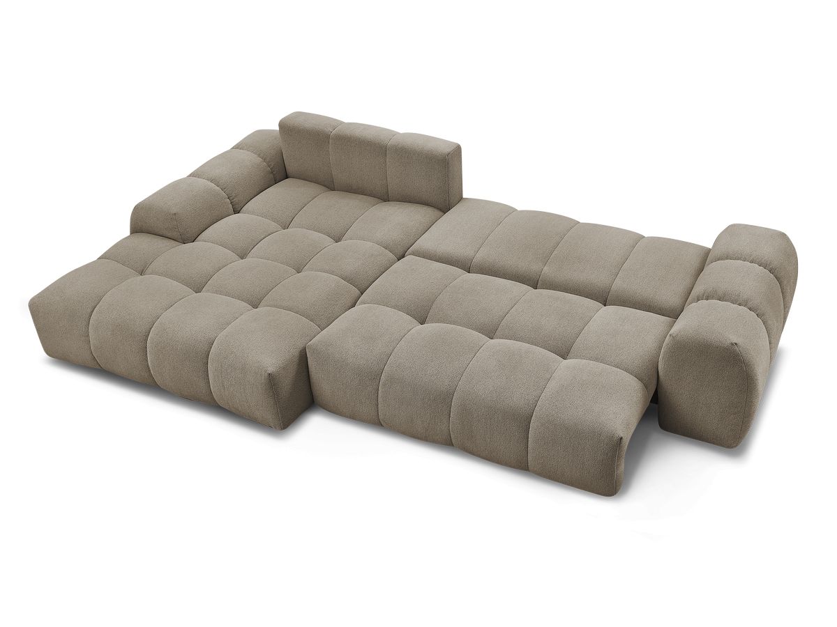 Canapé d'angle convertible coffre EVEREST tissu chiné