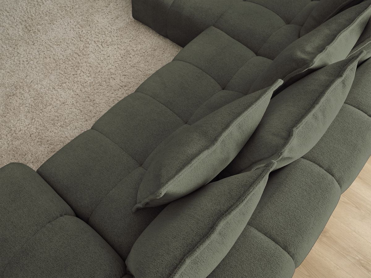 Canapé d'angle convertible coffre EVEREST tissu chiné