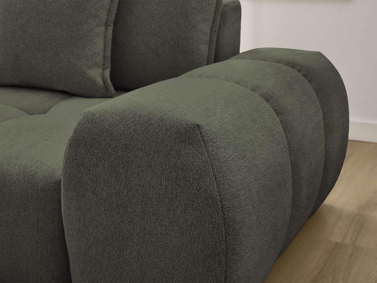 Canapé d'angle convertible coffre EVEREST tissu chiné