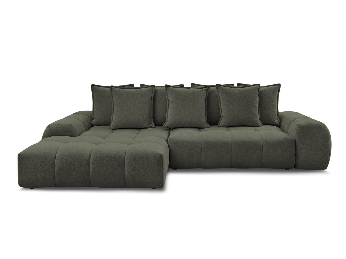 Canapé d'angle convertible coffre EVEREST tissu chiné