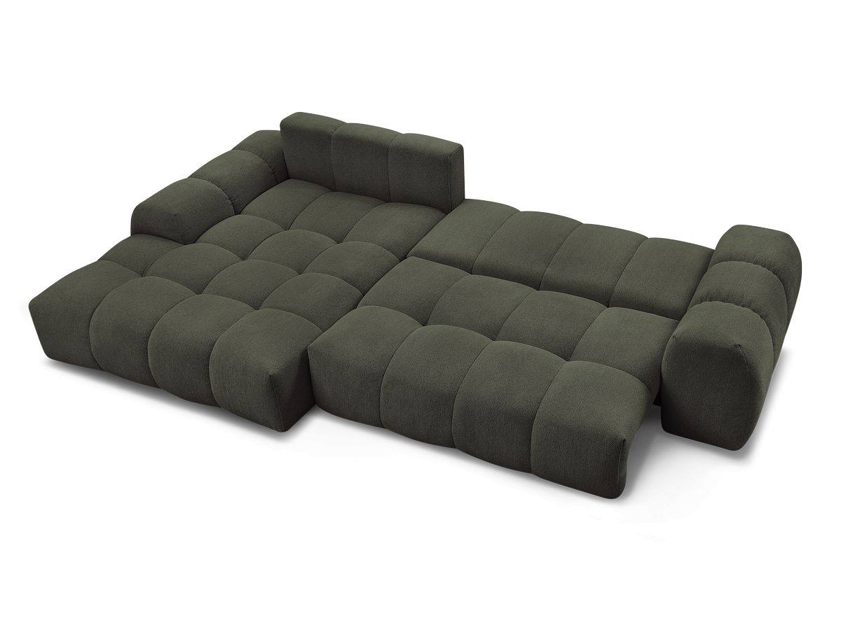Canapé d'angle convertible coffre EVEREST tissu chiné