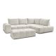Canapé d'angle L convertible coffre EVEREST tissu chiné avec pouf