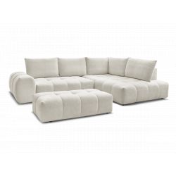 Angle L convertible coffre + pouf