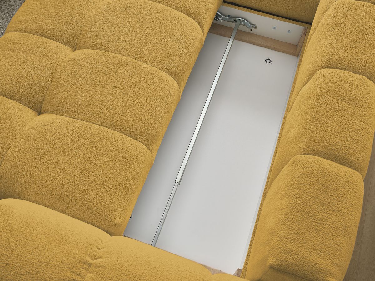 Canapé d'angle fixe EVEREST tissu chiné - Orange - Angle droit - 10 coussins