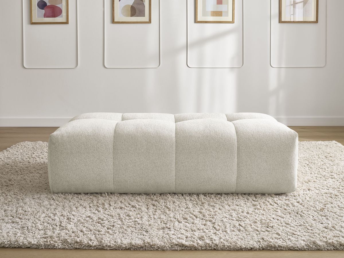 Pouf petit EVEREST chiné blanc — vue 5
