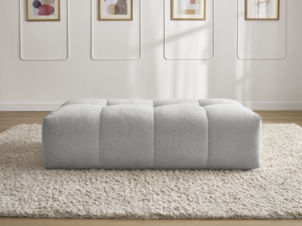 Pouf petit EVEREST chiné gris clair — vue 5