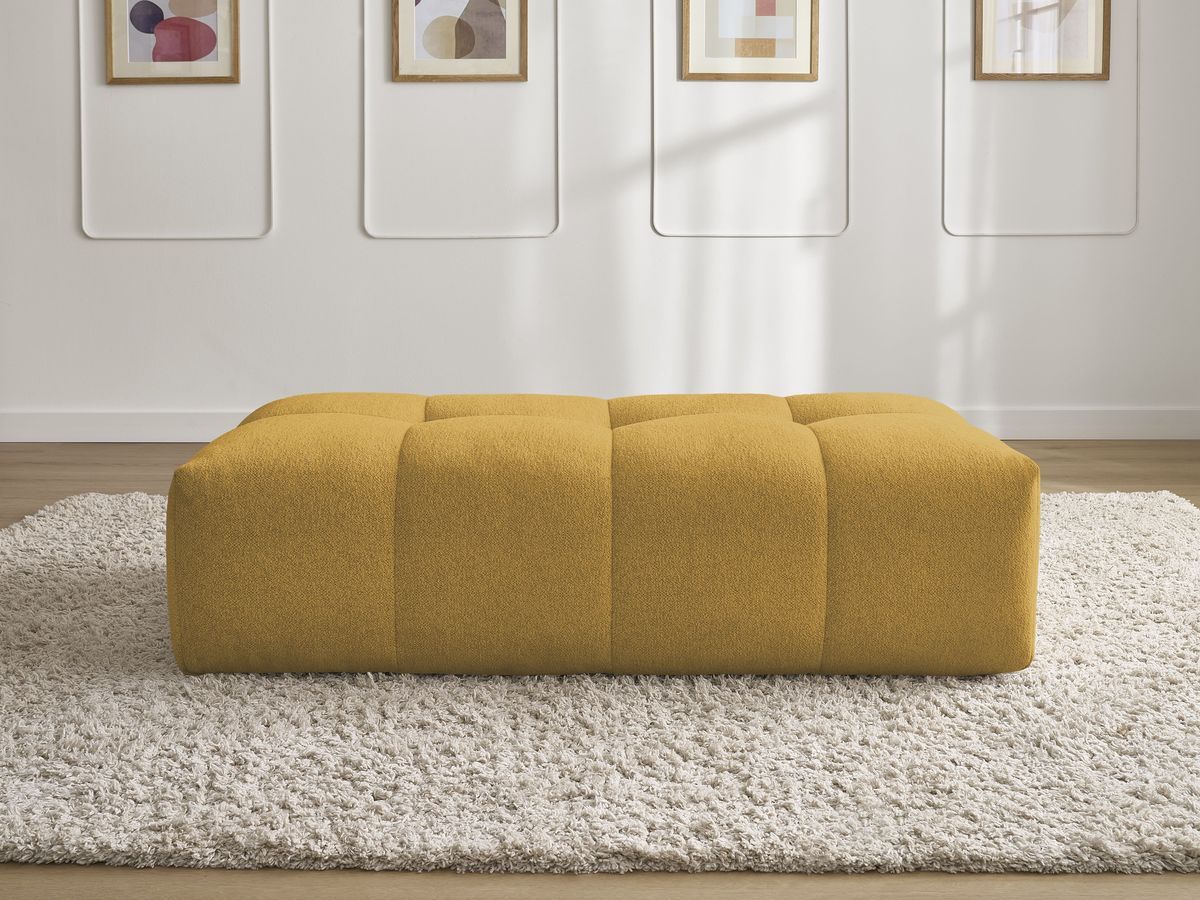 Pouf petit EVEREST chiné jaune — vue 5