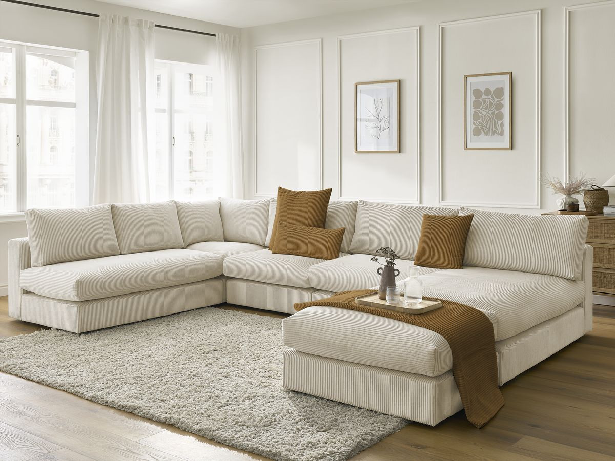 Ensemble STOCKHOLM avec plaid 140 x 180 cm + 2 coussins bifaces jaune — vue 6