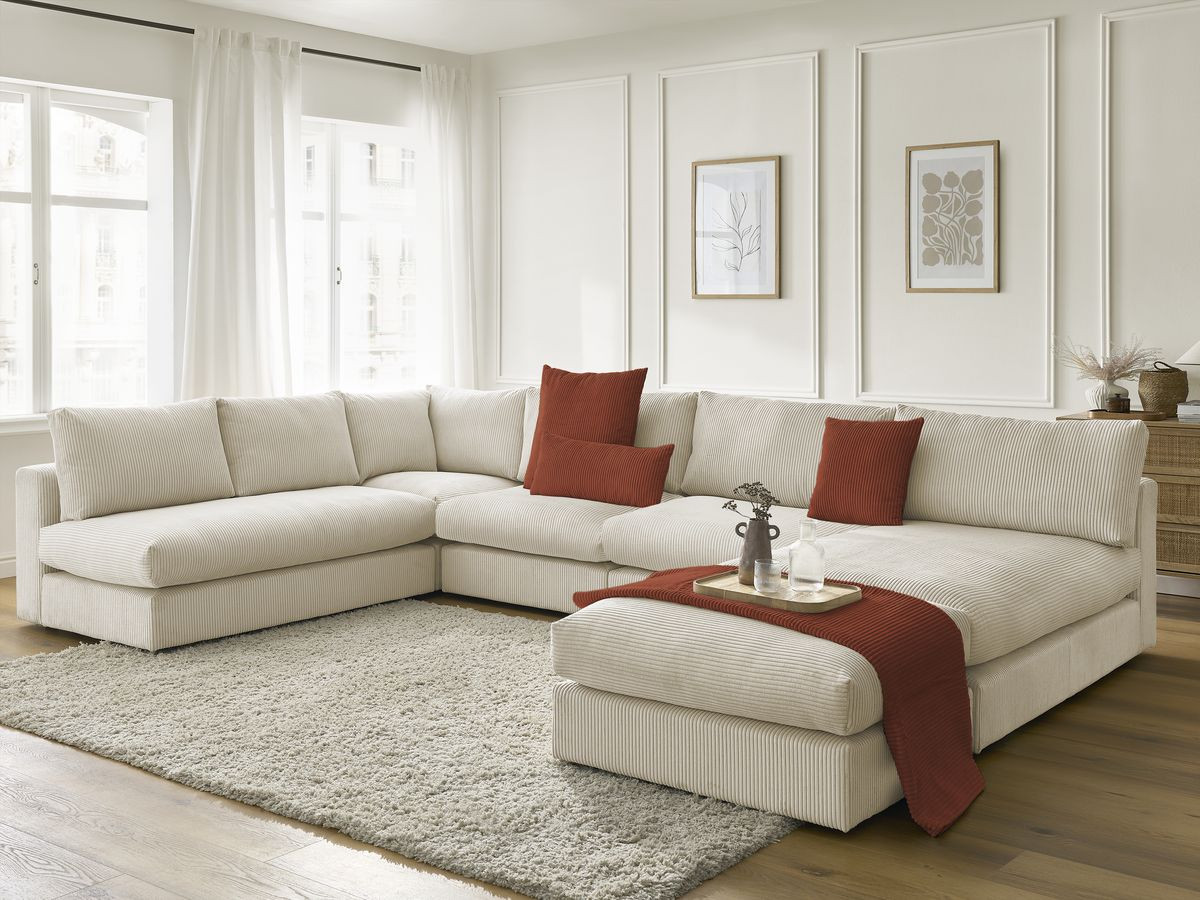 Ensemble STOCKHOLM avec plaid 140 x 180 cm + 2 coussins bifaces terracotta — vue 6