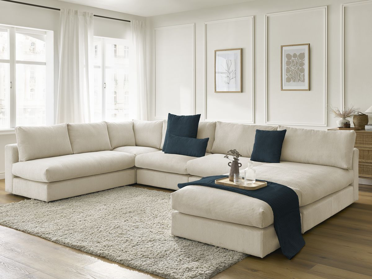 Ensemble STOCKHOLM avec plaid 140 x 180 cm + 2 coussins bifaces bleu — vue 6