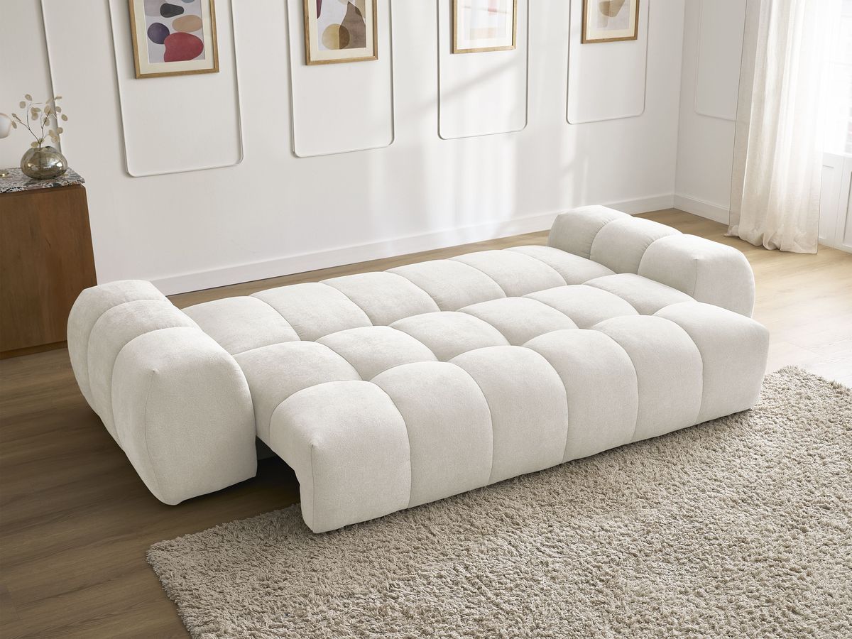 Canapé droit convertible coffre EVEREST tissu texturé