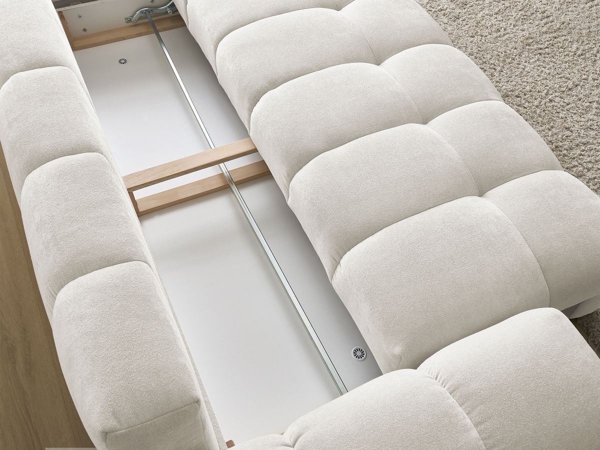 Canapé droit convertible coffre EVEREST tissu texturé
