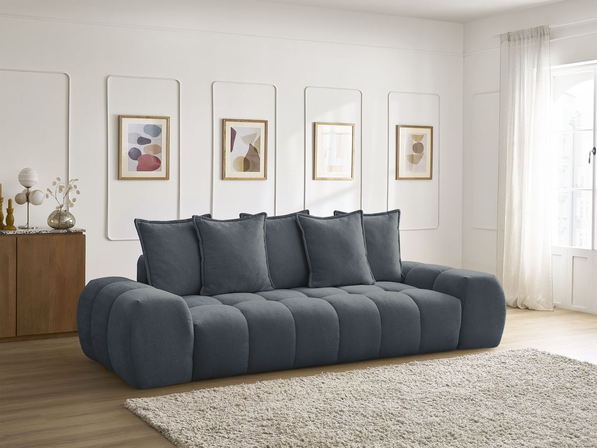 Canapé droit convertible coffre EVEREST tissu texturé
