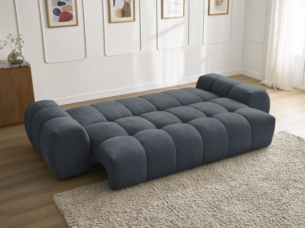 Canapé droit convertible coffre EVEREST tissu texturé