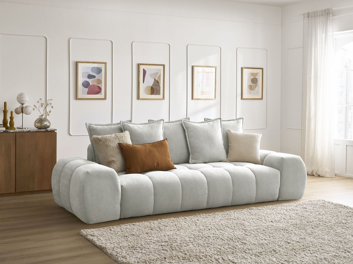 Canapé droit convertible coffre EVEREST tissu texturé