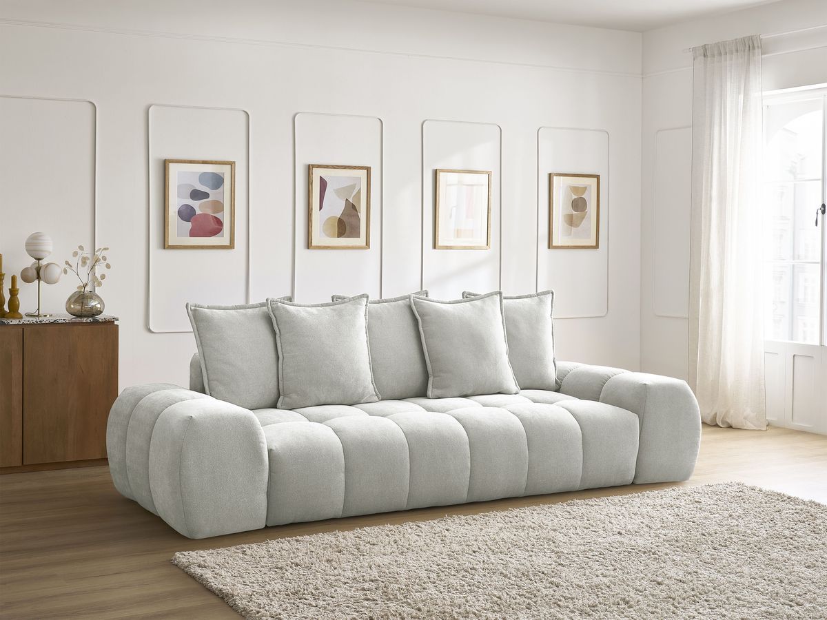 Canapé droit convertible coffre EVEREST tissu texturé