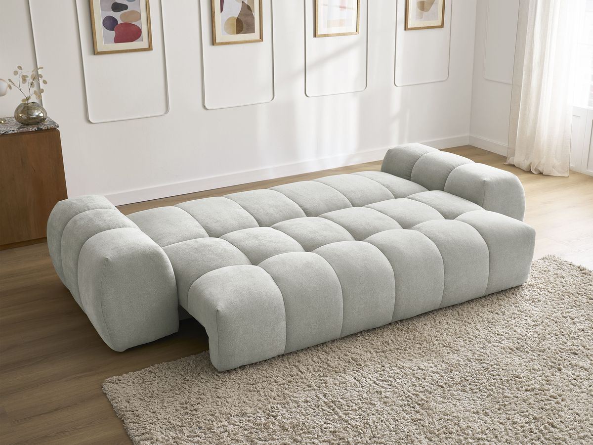 Canapé droit convertible coffre EVEREST tissu texturé