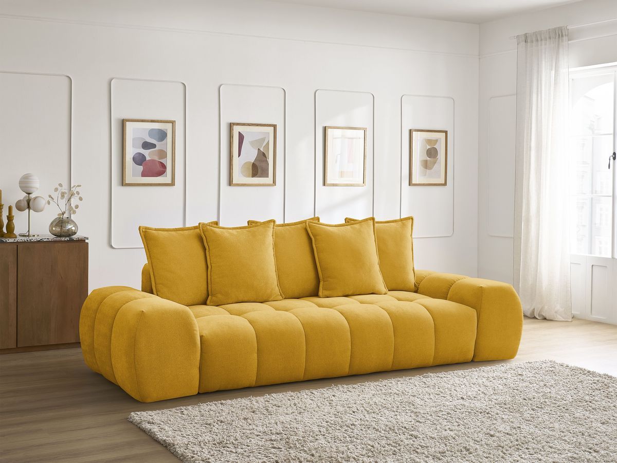 Canapé droit convertible coffre EVEREST tissu texturé