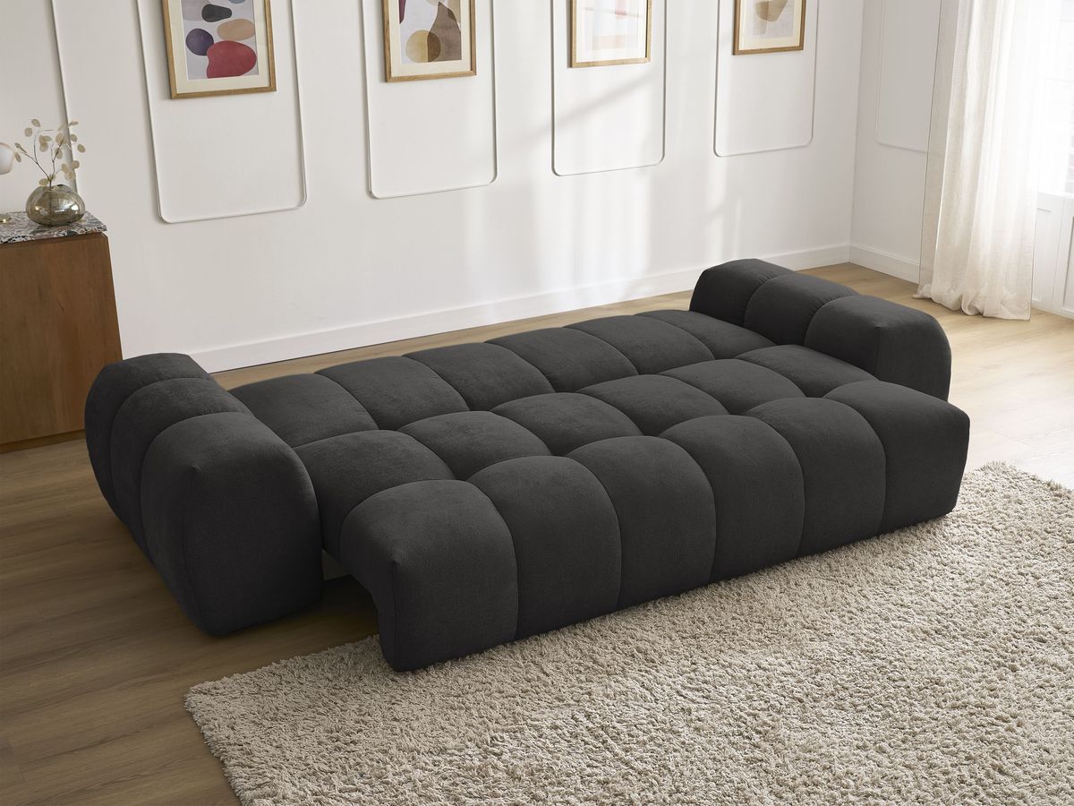 Canapé droit convertible coffre EVEREST tissu texturé