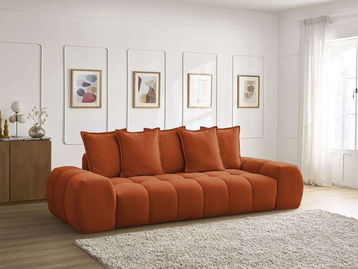 Canapé droit convertible coffre EVEREST tissu texturé