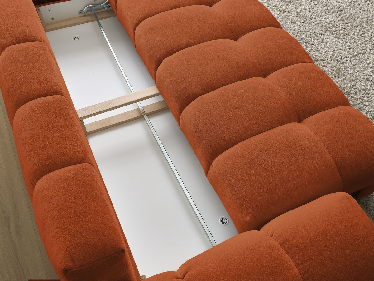 Canapé droit convertible coffre EVEREST tissu texturé