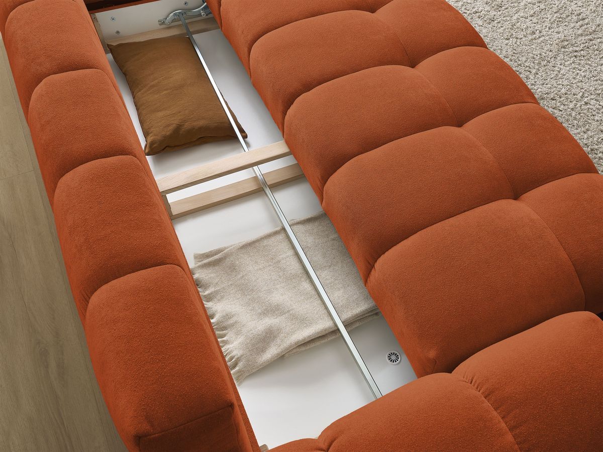 Canapé droit convertible coffre EVEREST tissu texturé