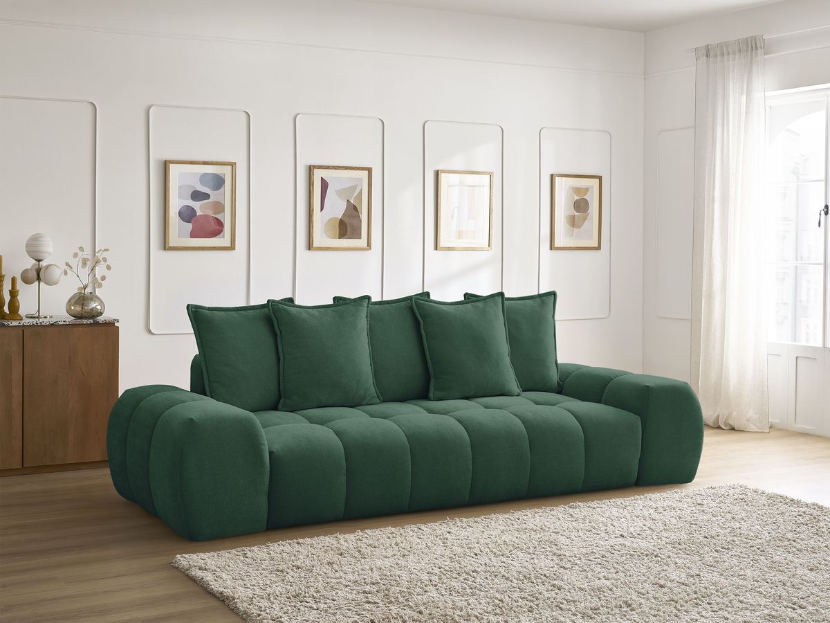 Canapé droit convertible coffre EVEREST tissu texturé