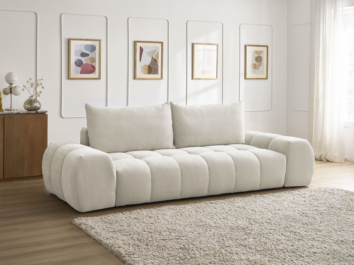 Canapé droit convertible coffre EVEREST tissu texturé