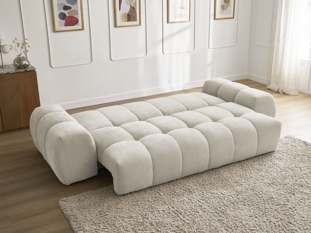 Canapé droit convertible coffre EVEREST tissu texturé