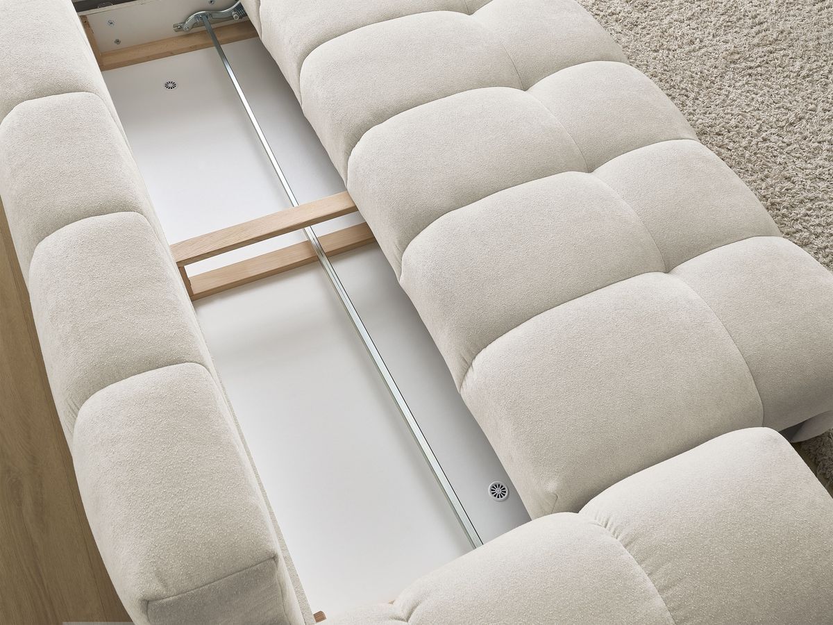 Canapé droit convertible coffre EVEREST tissu texturé