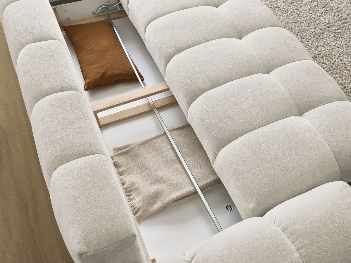 Canapé droit convertible coffre EVEREST tissu texturé