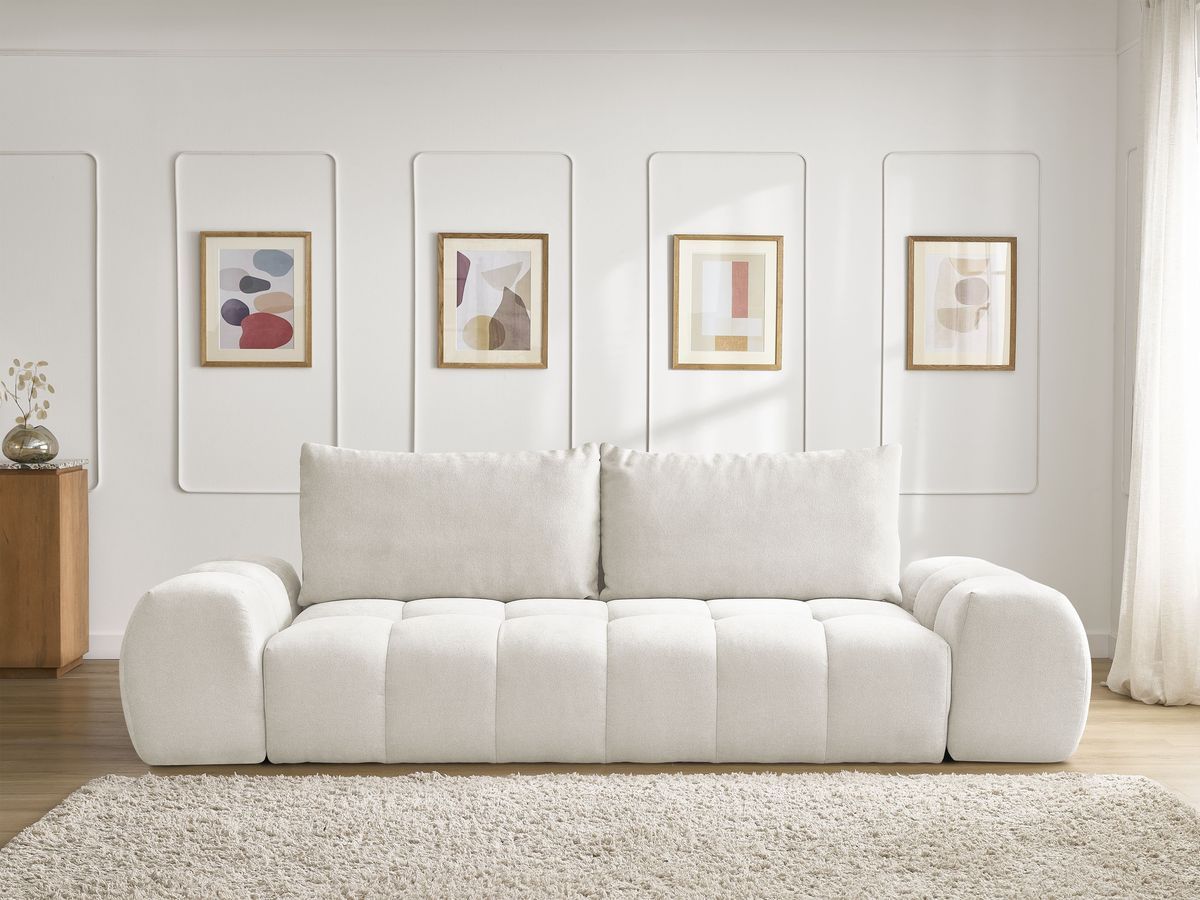 Canapé droit convertible coffre EVEREST texturé blanc — vue 5