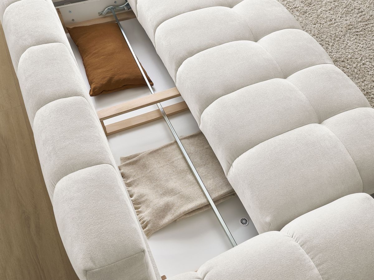 Canapé droit convertible coffre EVEREST tissu texturé
