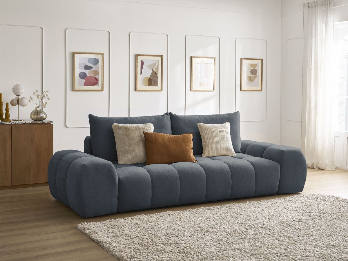 Canapé droit convertible coffre EVEREST tissu texturé