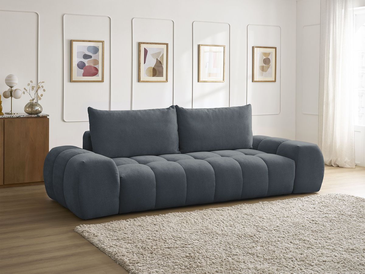 Canapé droit convertible coffre EVEREST tissu texturé