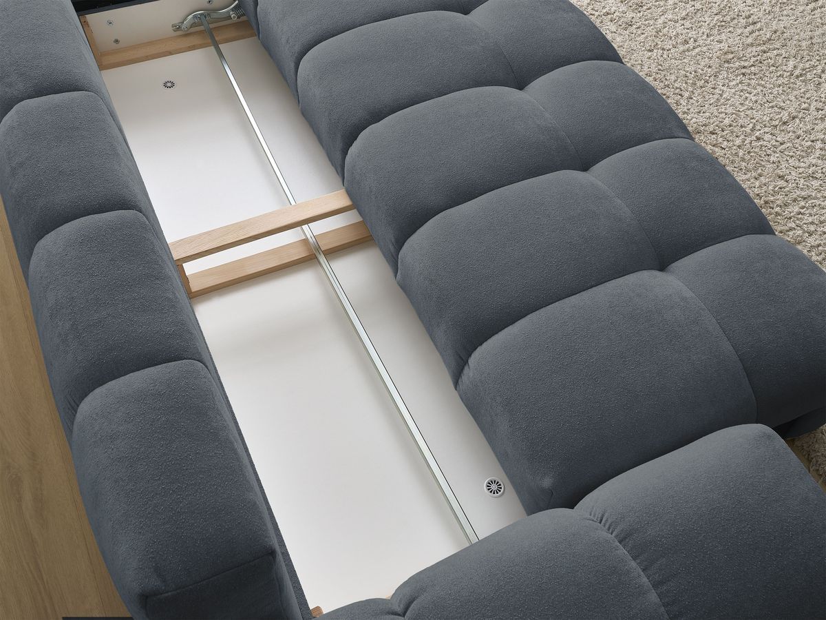 Canapé droit convertible coffre EVEREST tissu texturé