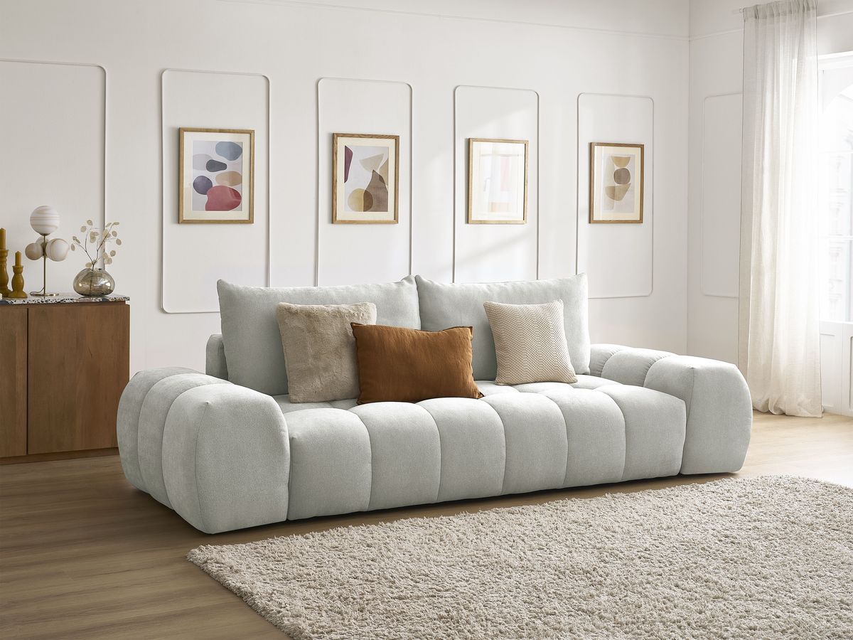 Canapé droit convertible coffre EVEREST tissu texturé