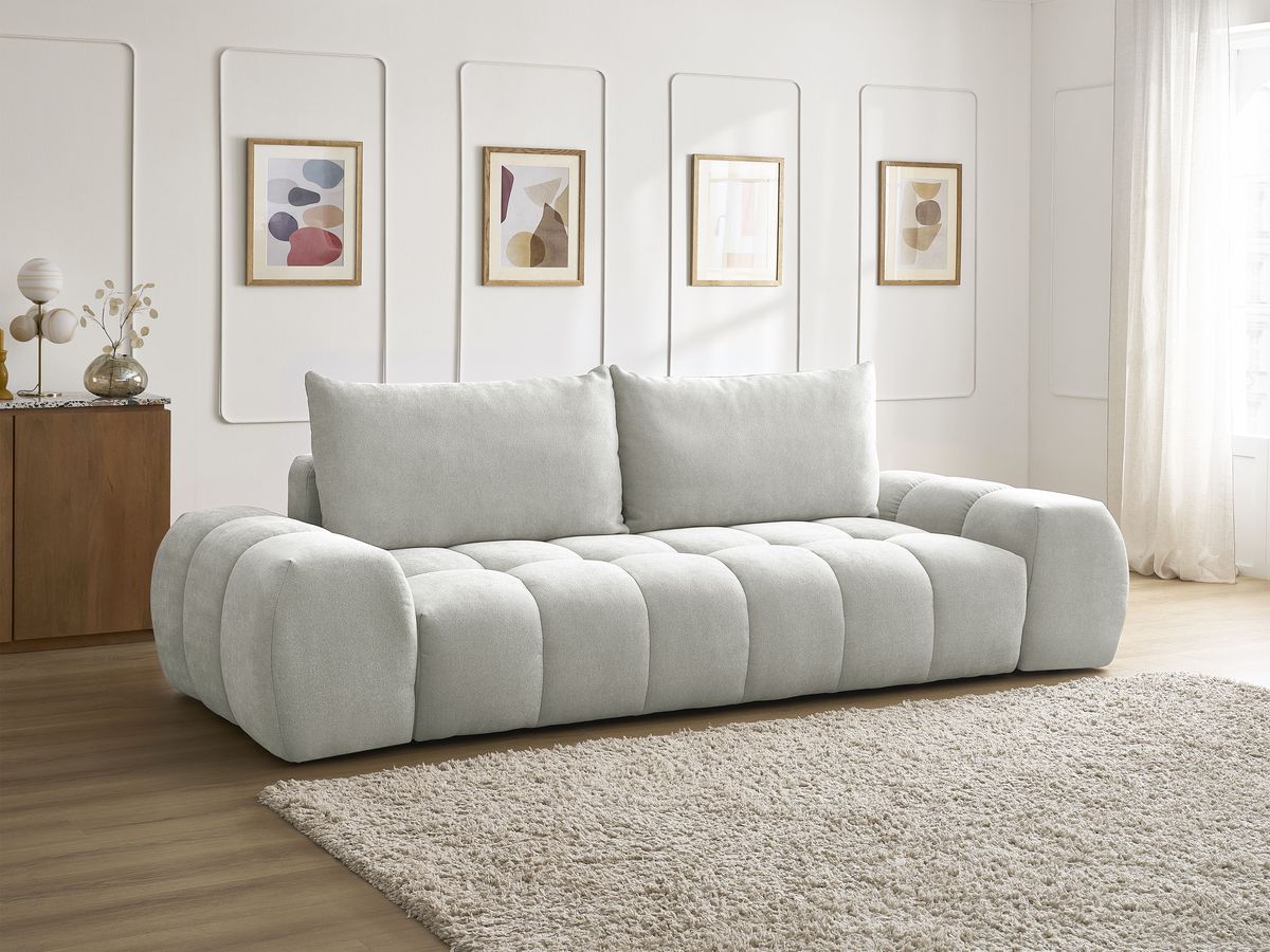 Canapé droit convertible coffre EVEREST tissu texturé