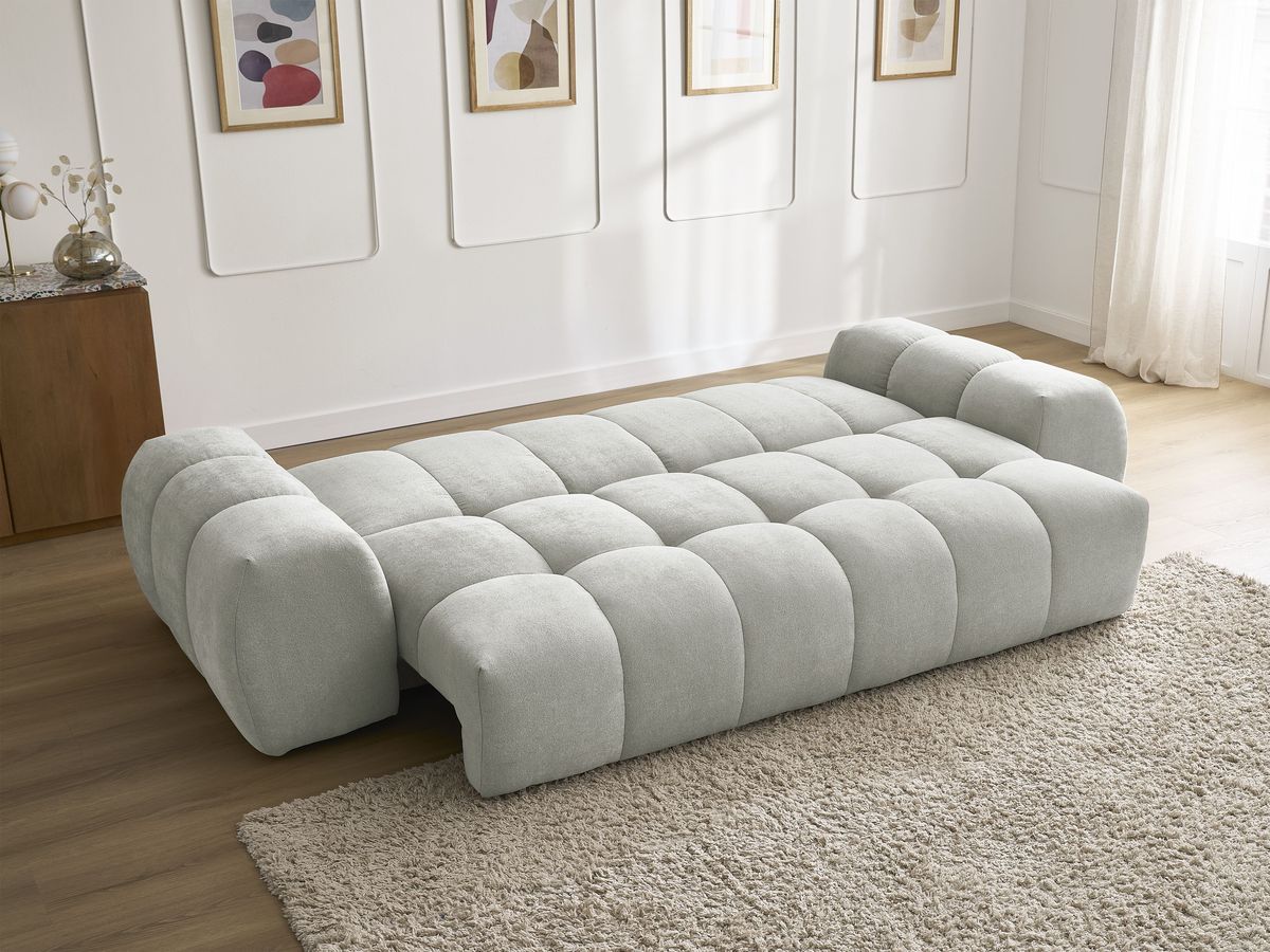 Canapé droit convertible coffre EVEREST tissu texturé